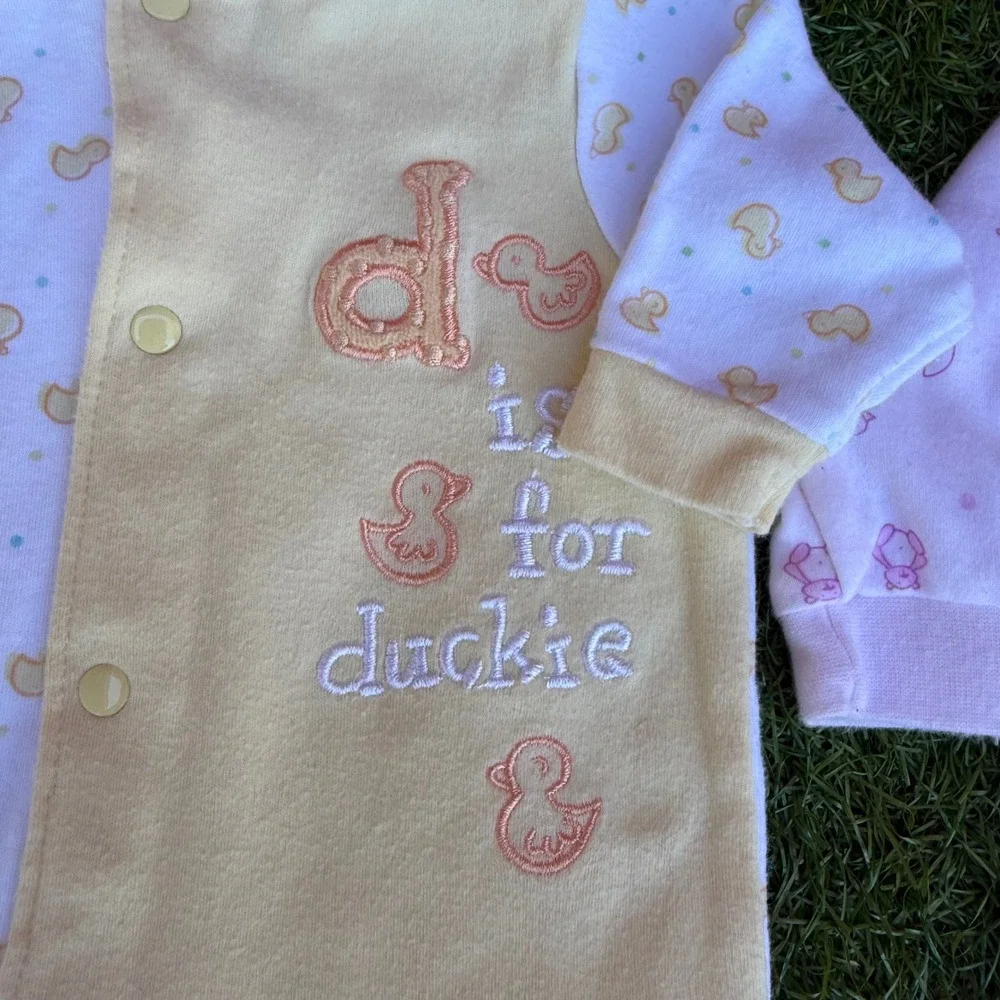 Little Me Sleepers Duck Bunny Footed Pajamas Sleepers Rompers Inafnt Size 3M‎